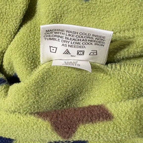 Hanna Andersson 110 Size 5 Fleece 1/4 Zip Pullover Green Blue Stars - Picture 5 of 6